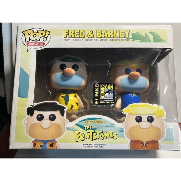 Funko Pop! Flintstones FRED FLINTSTONE & BARNEY 2014 SDCC 2pk  1/480 Exclusive!! - Picture 1 of 7